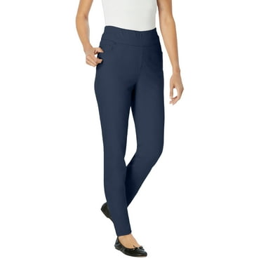 Woman Within Plus Size Tall Flex-Fit Pull-On Slim-Leg Denim Jean