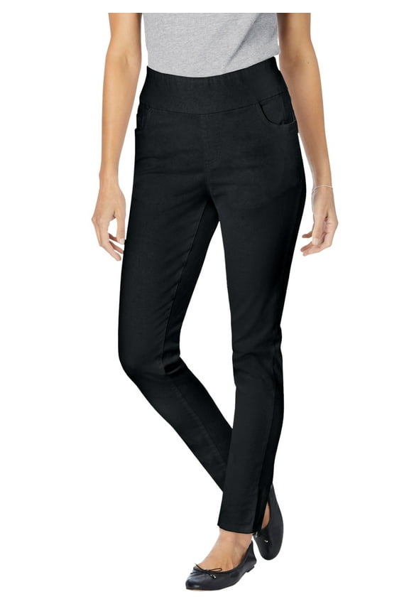 Plus Size Tall Slim-Leg Pull-On Gap-Free Stretch-Denim Jeans