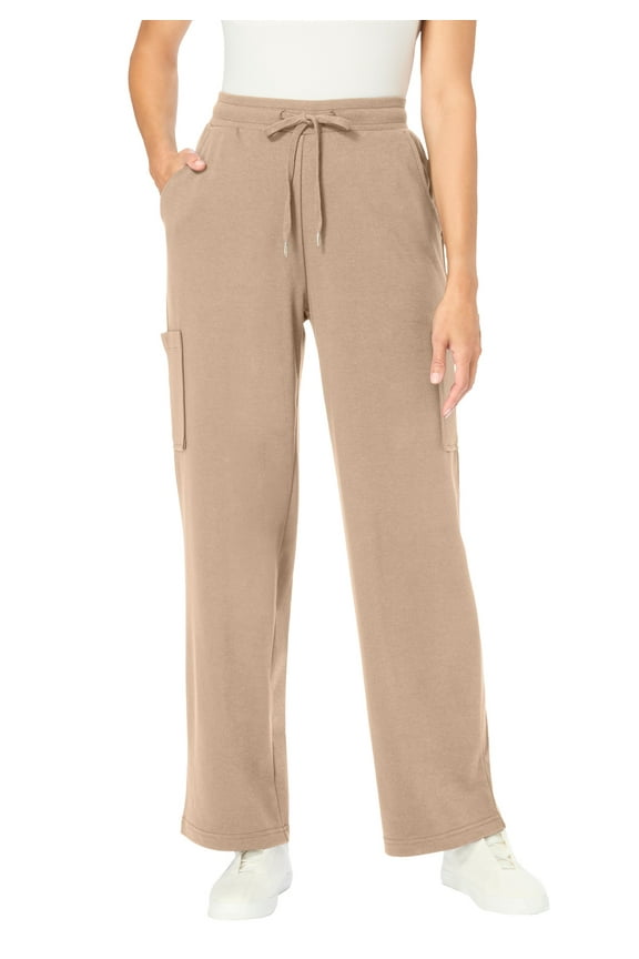 Plus Size Knit Pull-On Drawstring Cargo Pants