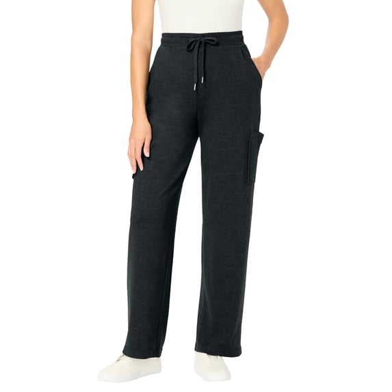 Woman Within Plus Size Petite Knit Pull-On Drawstring Cargo Pants