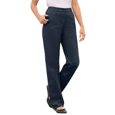 Woman Within Plus Size Tall Perfect Cotton Back Elastic Denim Jean
