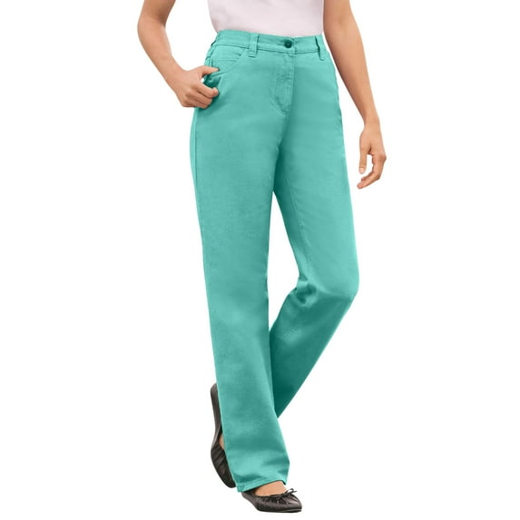 Woman Within Plus Size Tall Perfect All-Cotton Back-Elastic Denim Jeans