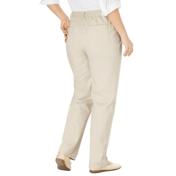 Woman Within Plus Size Tall Perfect All-Cotton Back-Elastic Denim Jeans