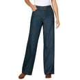 thumbnail image 1 of Woman Within Plus Size Tall Perfect Wide-Leg All-Cotton Denim Five-Pocket Jeans, 1 of 6