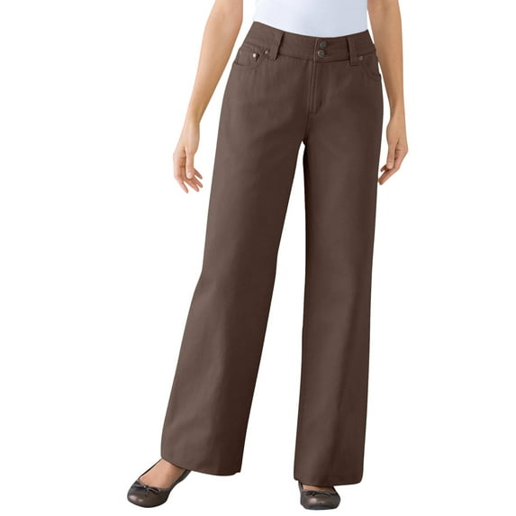 Woman Within Plus Size Tall Perfect Cotton Wide-Leg Denim Jean