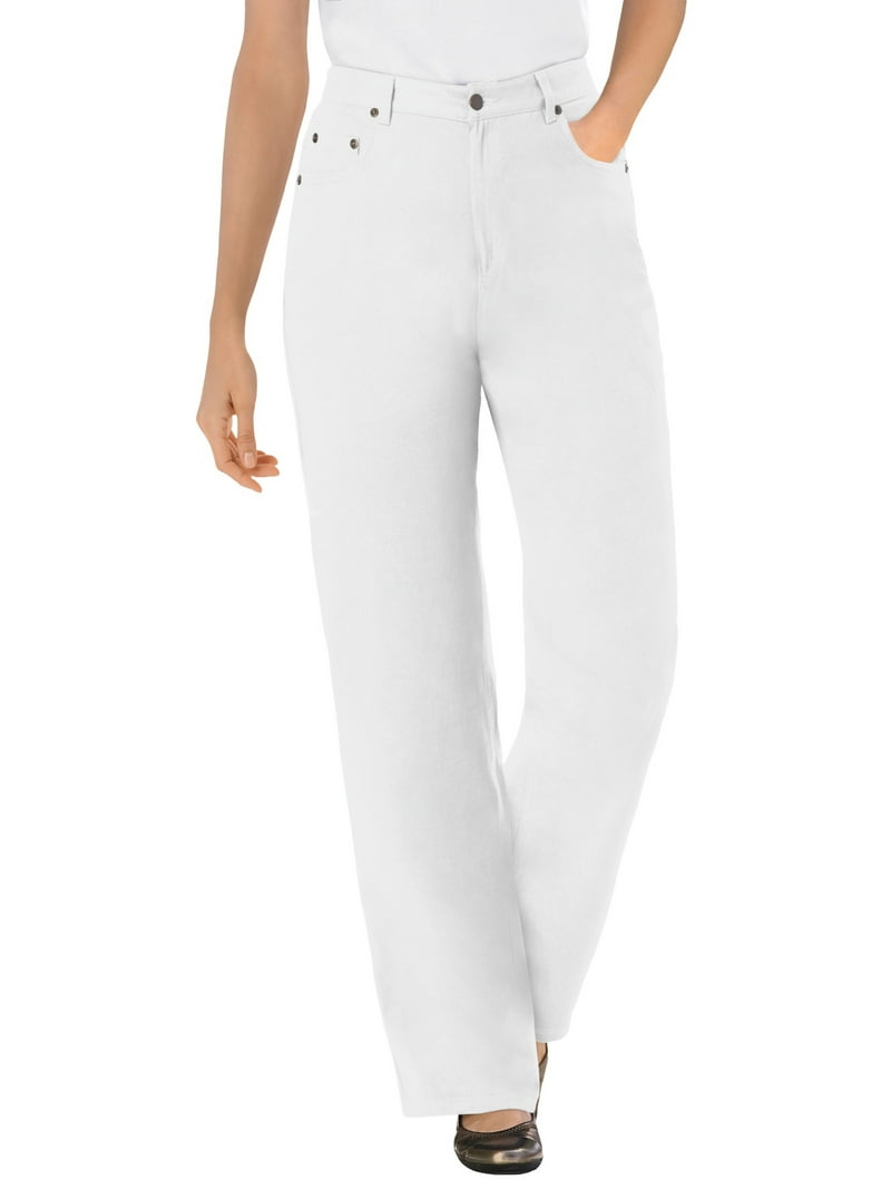 Woman Within Plus Size Tall Perfect Relaxed All-Cotton Denim Five