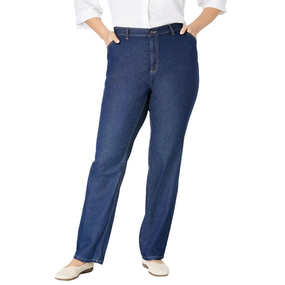 Woman Within Plus Size Tall Perfect Side Elastic Denim Jean