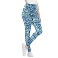 thumbnail image 1 of Woman Within Plus Size Petite Stretch-Cotton Knit Pull-On Printed Pocket Leggings, 1 of 5