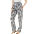 thumbnail image 1 of Woman Within Plus Size Tall Seersucker Pull-On Elastic-Waist Pants, 1 of 5