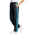 thumbnail image 1 of Woman Within Plus Size Petite Cotton French Terry Straight-Leg Pull-On Side-Stripe Pants, 1 of 4
