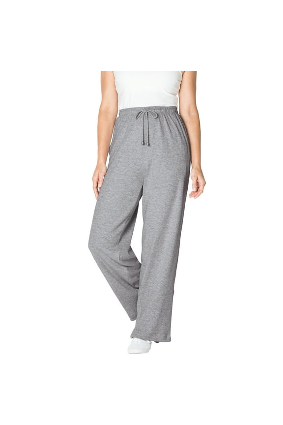 Plus Size Tall Sport Knit Straight-Leg Pull-On Pants