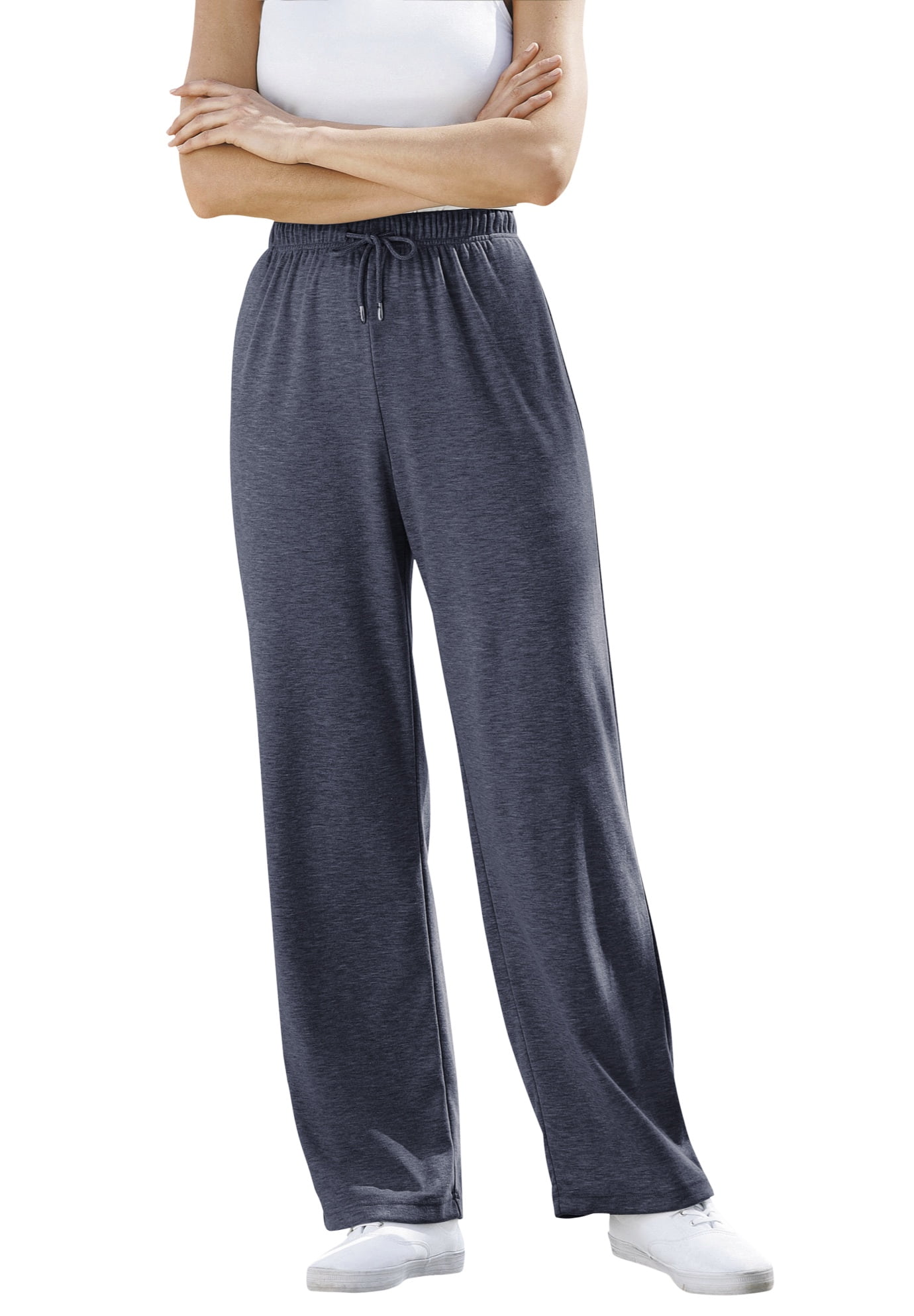 Plus Size Knit Straight-Leg Ankle Pants