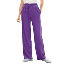 Woman Within Plus Size Tall Sport Knit Straight-Leg Pull-On Pants