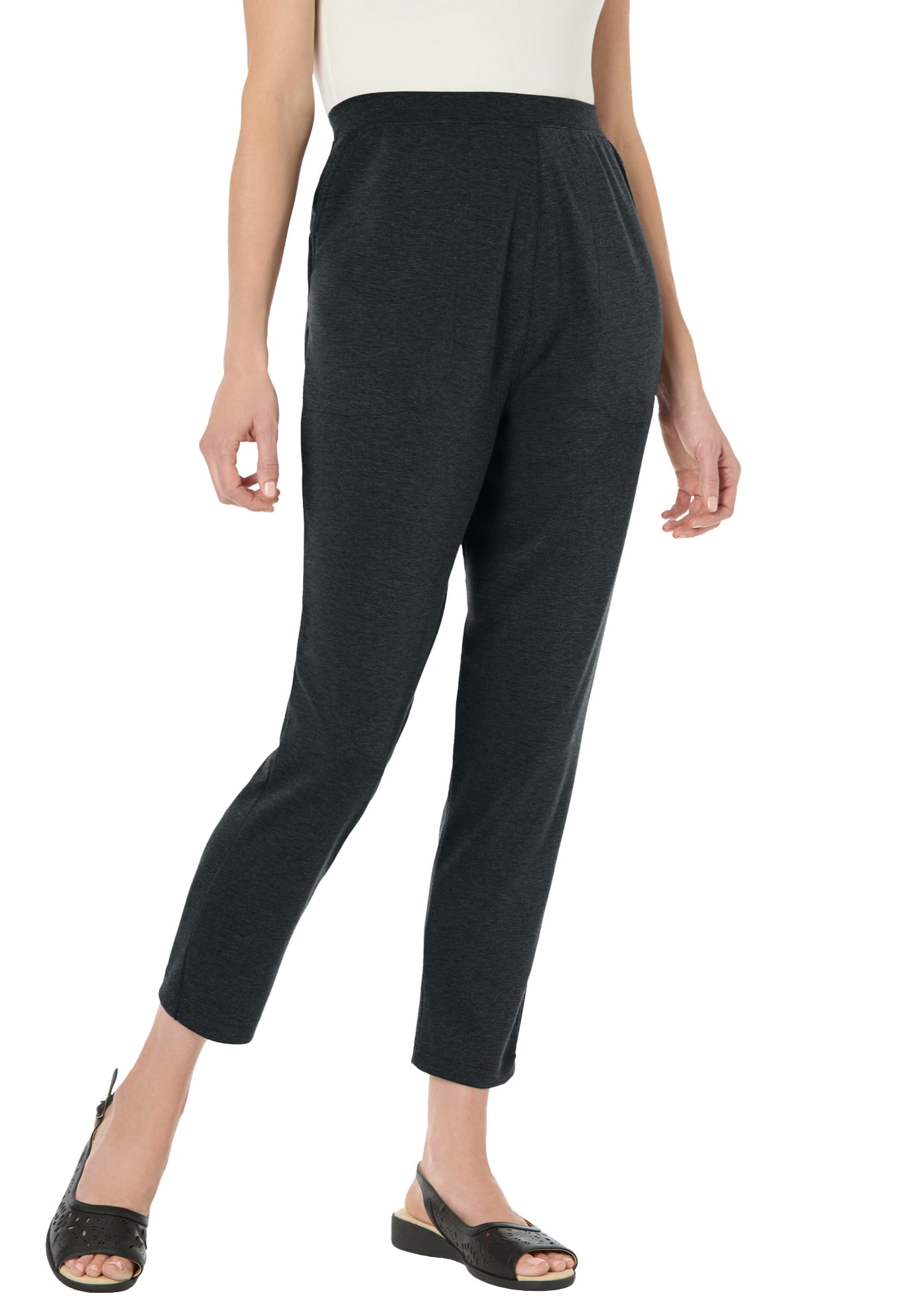 Woman Within Plus Size Tall Straight-Leg Stretch Ponte-Knit Pull-On ...