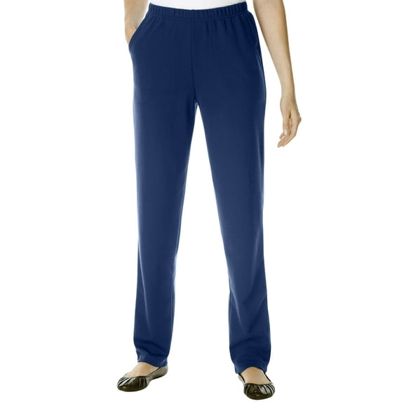 Woman Within Plus Size Tall Straight-Leg Stretch Ponte-Knit Pull-On Pants