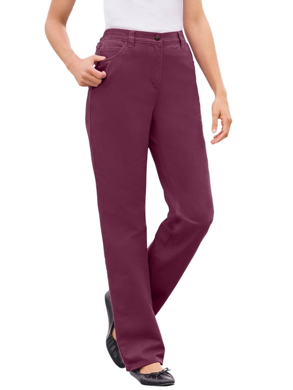 Plus Size Tall Perfect Back-Elastic Gap-Free Straight-Leg Cotton Jeans