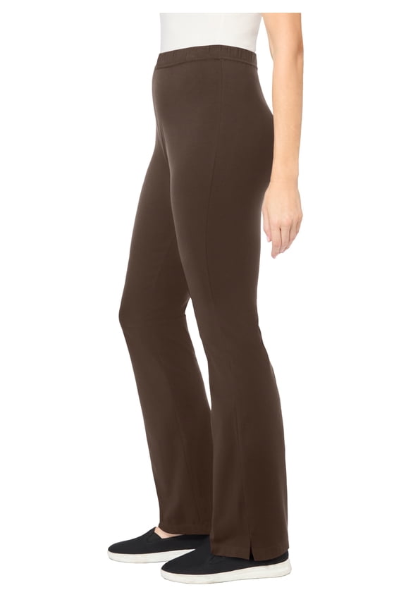 Plus Size Petite Stretch-Cotton Knit Pull-On Bootcut Leggings