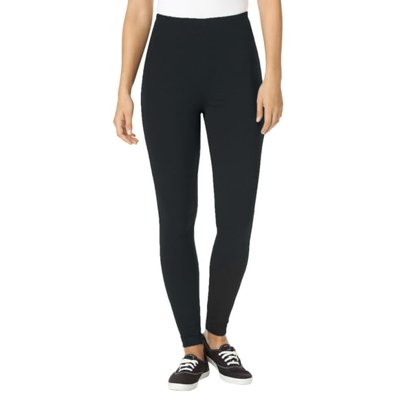 Woman Within Plus Size Tall Stretch-Cotton Knit Pull-On Leggings