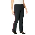 thumbnail image 1 of Woman Within Plus Size Tall Stretch-Cotton Knit Pull-On Bootcut Side-Stripe Leggings, 1 of 6