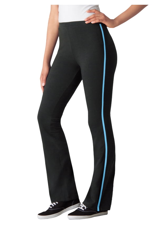 Plus Size Tall Stretch Cotton Side-Stripe Bootcut Pant