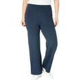 thumbnail image 1 of Woman Within Plus Size Tall Stretch-Cotton Knit Pull-On Wide-Leg Leggings, 1 of 6