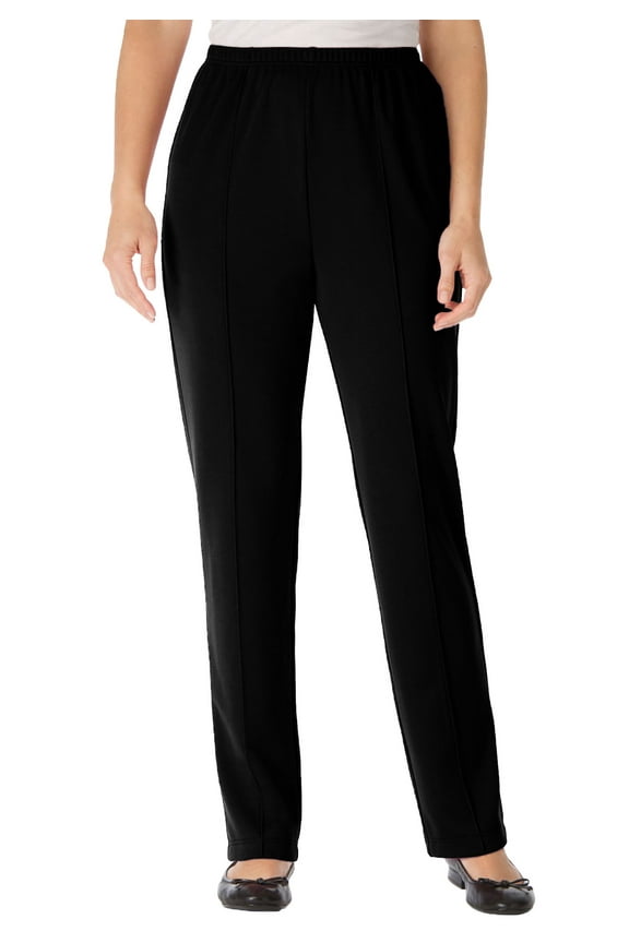 Plus Size Tall Knit Hassle-Free Pull-On Elastic-Waist Pants