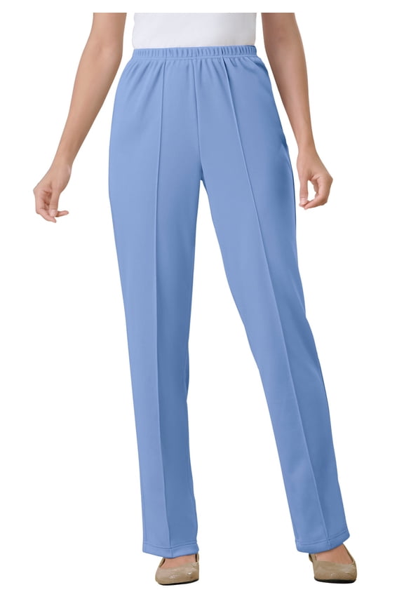 Plus Size Tall Knit Hassle-Free Pull-On Elastic-Waist Pants