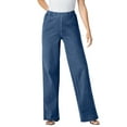 thumbnail image 1 of Woman Within Plus Size Tall Fineline Stretch Denim Wide-Leg Pull-On Jeans, 1 of 4