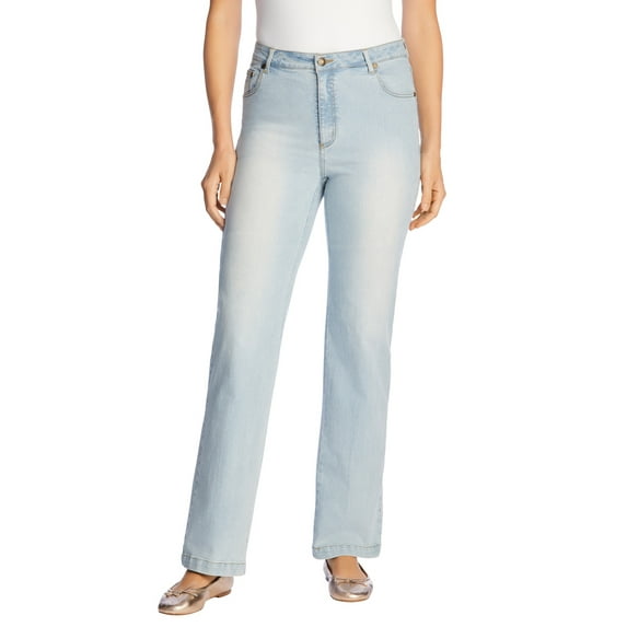 Woman Within Plus Size Tall Stretch Denim Wide-Leg Five-Pocket Jeans
