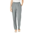 thumbnail image 1 of Woman Within Plus Size Tall Woven Hassle-Free Pull-On Pants, 1 of 4