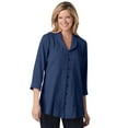 thumbnail image 1 of Woman Within Plus Size Textured Gauze Tunic With Shawl Collar, 1 of 6