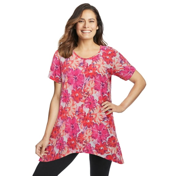 Woman Within Plus Size Textured Pointed Hem Tunic