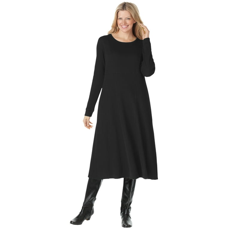 Woman Within Women's Plus Size Thermal Knit A-Line Dress