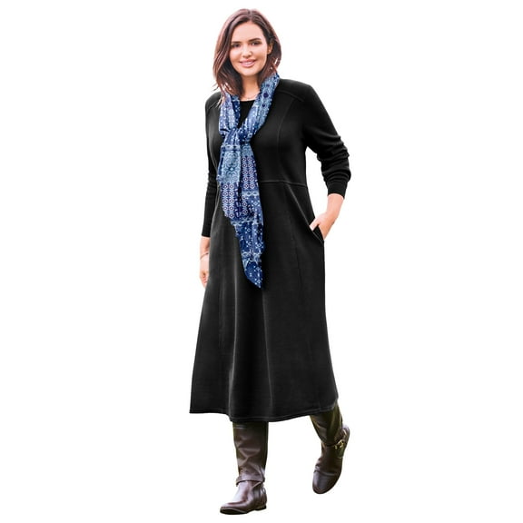 Woman Within Plus Size Petite Thermal Knit A-Line Dress