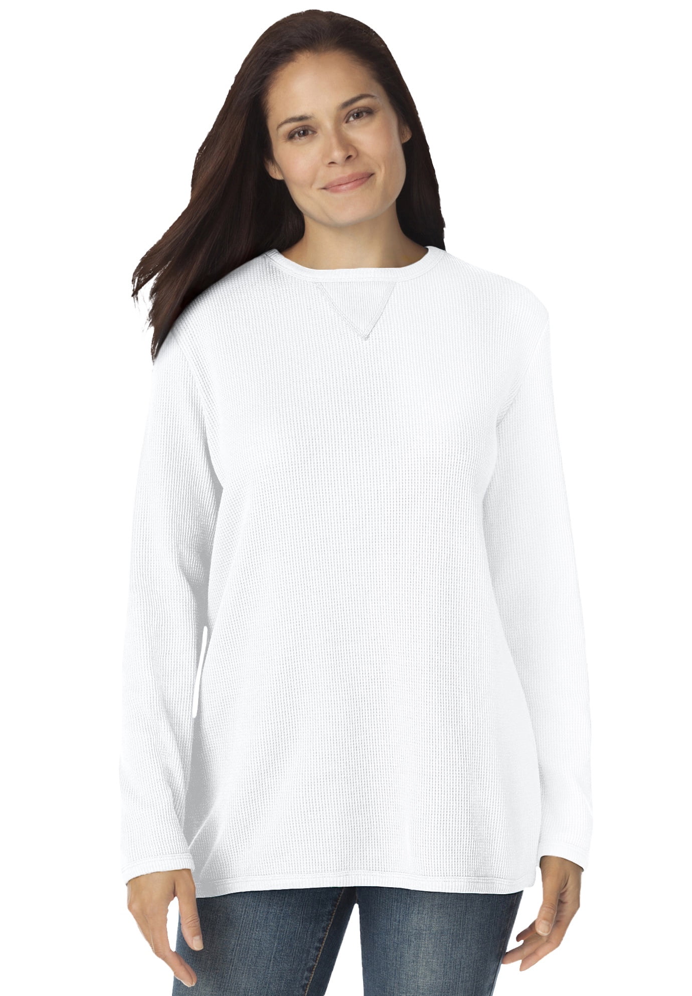 Plus Size Women's Thermal Sweatshirt by Woman Within in White