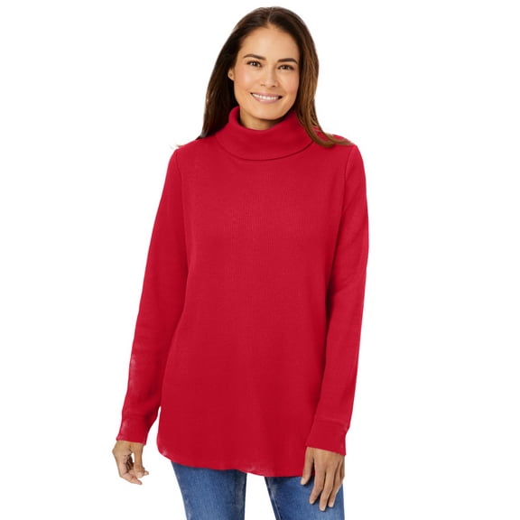 Woman Within Plus Size Thermal Turtleneck