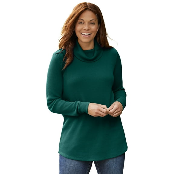 Woman Within Plus Size Thermal Turtleneck
