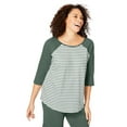 thumbnail image 1 of Woman Within Plus Size Three-Quarter Sleeve Baseball Tee, 1 of 6