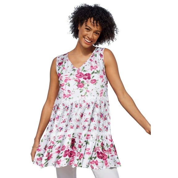 Woman Within Plus Size Tiered Tank