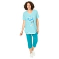 thumbnail image 1 of Woman Within Plus Size Two-Piece V-Neck Tunic & Capri Set, 1 of 6