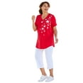 thumbnail image 1 of Woman Within Plus Size Two-Piece V-Neck Tunic & Capri Set, 1 of 5