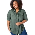 thumbnail image 1 of Woman Within Plus Size Utility Button Down Shirt, 1 of 3