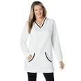 thumbnail image 1 of Woman Within Plus Size V-Neck Hoodie Sweatshirt, 1 of 5