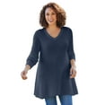 thumbnail image 1 of Woman Within Plus Size V-Neck Shaker A-Line Sweater, 1 of 4
