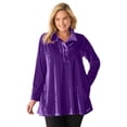 thumbnail image 1 of Woman Within Plus Size Velour Henley Swing Tunic, 1 of 4