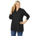 thumbnail image 1 of Woman Within Plus Size Waffle-Thermal Lace-Up Hoodie, 1 of 4