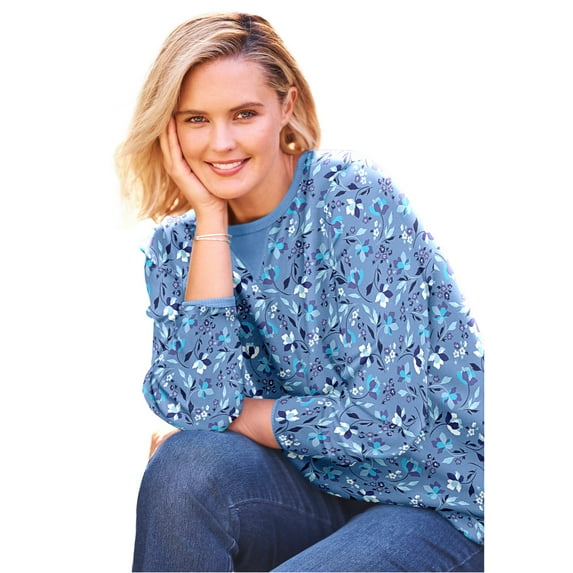 Woman Within Plus Size Ultra Soft Waffle Thermal Sweatshirt