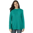 thumbnail image 1 of Woman Within Plus Size Long-Sleeve Crewneck Soft Waffle Knit Thermal Shirt, 1 of 6