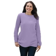WOMAN WITHIN Plus Size Ultra Soft Waffle Thermal Sweatshirt
