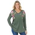 thumbnail image 1 of Woman Within Plus Size Waffle Thermal V-Neck Tee, 1 of 6